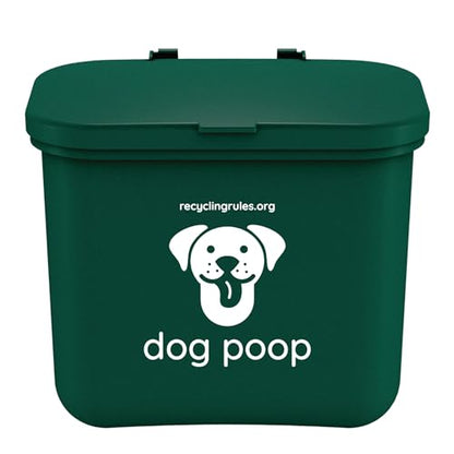 Small Hanging Wastebasket for Dog Poop in Green (Holds 7-14 Bags)