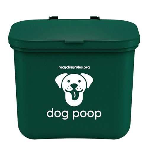Small Hanging Wastebasket for Dog Poop in Green (Holds 7-14 Bags)