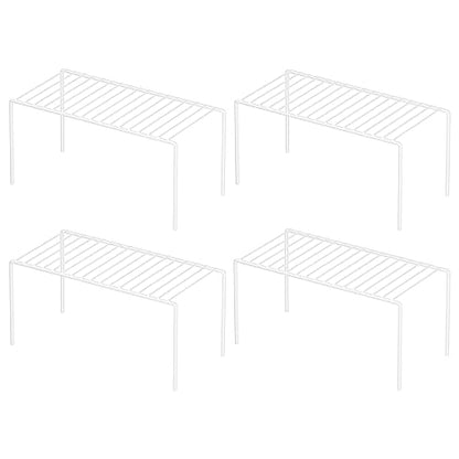 4 Pack(10.6 x 5.1 Inch) Cabinet Storage Shelf Rack... (4 Count | White | Metal)