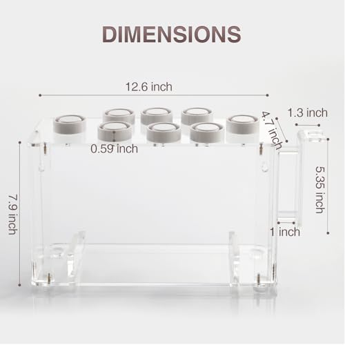 Organizer for Shark FlexStyle FlexFusion, Countertop/Wall Mount | Acrylic Holder for Dyson Airwrap (Not Coanda 2x), Compact Storage Keeps Tools Tidy & Saves Vanity Space, Clear & White