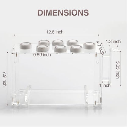 Organizer for Shark FlexStyle FlexFusion, Countertop/Wall Mount | Acrylic Holder for Dyson Airwrap (Not Coanda 2x), Compact Storage Keeps Tools Tidy & Saves Vanity Space, Clear & White
