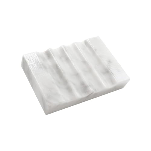 WeDoDecor Real Marble Soap Dish for Shower Stone T... (White | Marble)