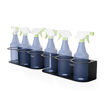 6 All-Purpose Spray Bottle Holder | Easy Install Wall Mount Hardware Included | Heavy-Duty Powder Coated Steel Storage Rack for Garage And Home | Craft Workspace Paint Bottle Organizer USA Made