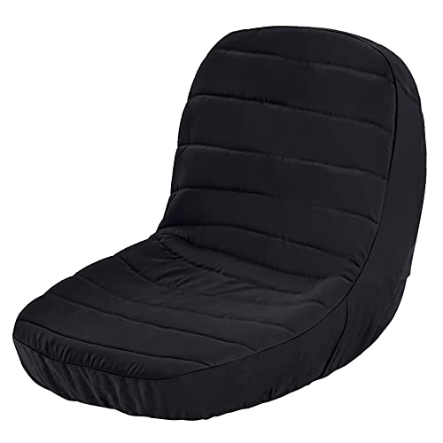 Black Riding Lawn Mower Tractor seat Cover for kubota Craftsman Husqvarna John Deere cub Cadet wheatherproof Padded Comfort fits 12.5''-14'' backrest 3storage Pockets