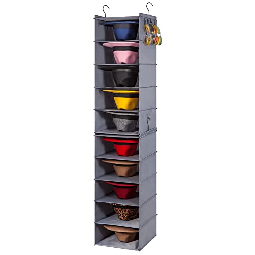 Oxford Cloth Hat Rack for Closet, Storage or Displ... (Grey-large | Oxford Cloth)