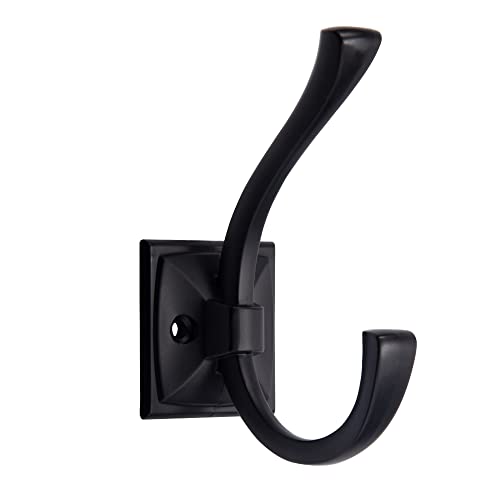 TUNNY 5 Pack Antique Design Wall Hanging Coat Hooks - Matte Black Coat Hooks Towel Hook for Entry Shoe Cabinet, Wardrobe Bathroom Bedroom Furniture Hardware