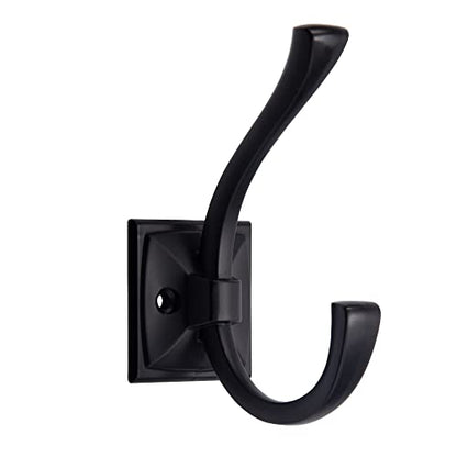 TUNNY 5 Pack Antique Design Wall Hanging Coat Hooks - Matte Black Coat Hooks Towel Hook for Entry Shoe Cabinet, Wardrobe Bathroom Bedroom Furniture Hardware