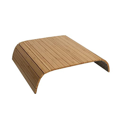 Sofa Arm Tray Table - Flexible/Foldable Couch Arm Table Perfect for Drink & Snacks Great Armrest Tray (16.5" L x 13.25" W x 0.35" H, Natural Bamboo)
