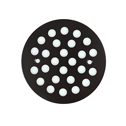 4-1/4 Inch Screw-in Round Floor Drain Cover Black (Black | Stainless Steel)