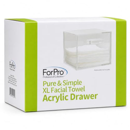 ForPro Pure & Simple XL Facial Towel Acrylic Holder with Drawer, Disposable | for Salon, Spa & Gym Use, Hand Towels, Bleach-Safe Salon Towels, Absorbent Spa Towels, Barber Towels, Salon & Spa Essentials