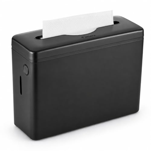Multifold Paper Towel Dispenser Countertop Compact Design for Kitchen Black | Compatible with Marathon Folded Paper Towel, Non-Slip Base for Bathroom, Single-Dispenser, Enclosed Push-Button Lid