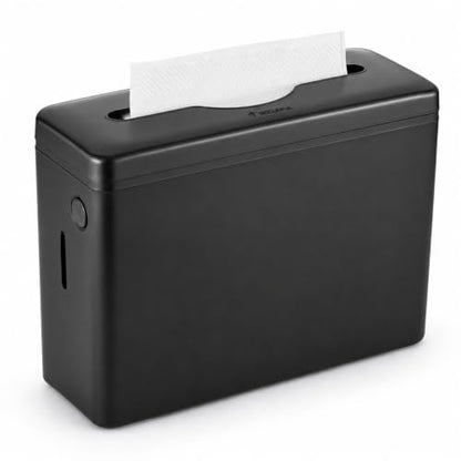 Multifold Paper Towel Dispenser Countertop Compact Design for Kitchen Black | Compatible with Marathon Folded Paper Towel, Non-Slip Base for Bathroom, Single-Dispenser, Enclosed Push-Button Lid
