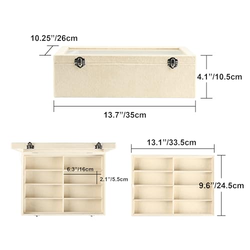 16-Slot Sunglass Organizer Box,2 Layer Velvet Sunglasses Holder | Soft Velvet Material,Sunglass Case for Multiple Sunglass,Sunglass Box for Women,Eyeglass Organizer,Sunglass Display