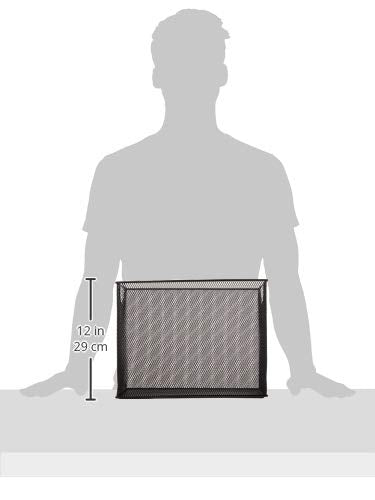 U Brands Desktop Hanging File Organizer, Metal, Black, Letter Size