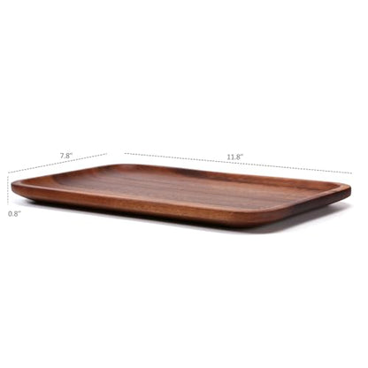 Serving Acacia Wood Valet Tray for Men Women, Catch All Acacia Mens Key Dump Bedside Nightstand Organizer EDC Decorative Wooden Tray for Phone Watch Wallet Keys Jewelry