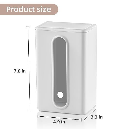 SUBEKYU Magnetic Dryer Sheet Holder Container Dispenser,Plastic,Cream White | Wall Dryer Sheet Box for Laundry Room Organization and Storage,Fabric Sheet Holder