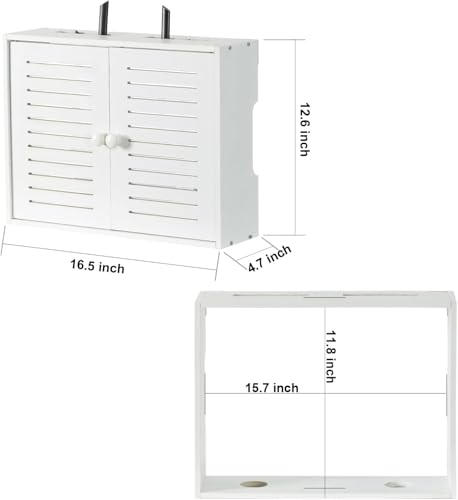 Wifi Storage Box Wall Mount Router Shelf Wooden Wifi Router Box Hider Wall Mount Router Storage Box for Modem Cable