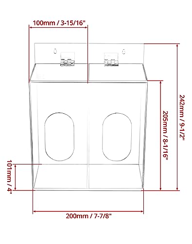 QWORK Clear Acrylic Mask and Glove Organizer – Dual Compartment Dispenser for Office & Home Use