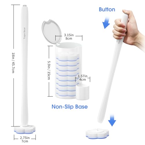 Disposable Toilet Bowl Brush with 40 Toilet Wand Refills, Toilet Bowl Cleaner Wands, Toilet Cleaning System Starter Kit