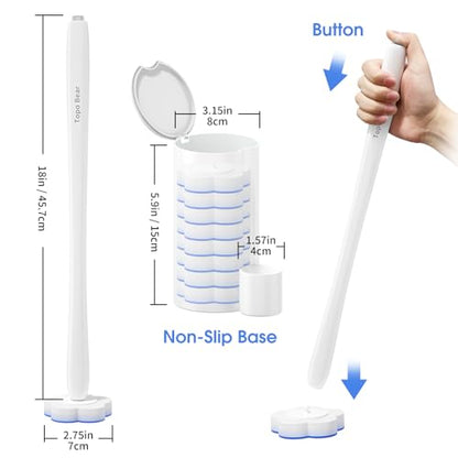 Disposable Toilet Bowl Brush with 40 Toilet Wand Refills, Toilet Bowl Cleaner Wands, Toilet Cleaning System Starter Kit