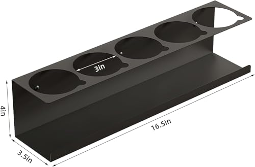 Heavy Duty Steel Spray Can Holder, Wall Mounted 4-Pack | Steel, holds 5 cans each, 16.5"W, rust-resistant, wall-mount hardware included, for garage/workshop tools, 4-pack