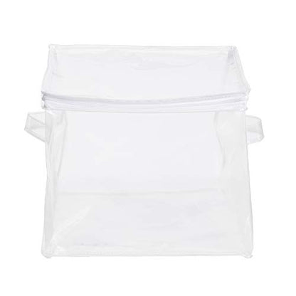 Amazon Basics Clear Zippered Storage Bags for Closet Organization, Stackable Clothing and Linen Storage Containers, 3-Pack