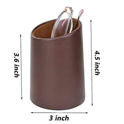 2 Pack Eyeglasses Holder PU Leather Glasses Stand Case Holder for Desks or Nightstands
