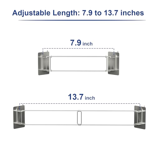 RV Shower Corner Storage Bar,Camper Must Have Organizer Accessories | Keeps Shampoo and Soap Bottles Organized, Adjustable Length Angle, RV Corner Fit, Adhesive Install, Stainless Steel- 2 Pack