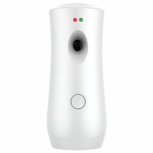 Automatic Air Freshener Spray Dispenser, White Wall Mounted or Free Standing Battery Operated Sprayer for Home or Commercial Use, 3 Auto Time Settings for Scent Release for Room/Bathroom Freshness