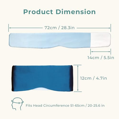 Sleep Mask, 22 Momme Mulberry Silk Eye Mask for Women & Men, Adjustable Strap Eye Cover for Sleeping and Travel, Teal & Sky Blue