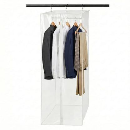 Garment Bags for Hanging Clothes, 42" Long, Dust Protection, Seasonal Clothing Storage, Protects Dresses, Suits & Jackets, Strong Zipper