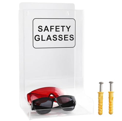 Acrylic Safety Glasses Dispenser, Holder for Industrial, Dental, Lab Setting Clear Stand or Wall Organizer, Visitor Safety Glasses Holder for Disposable Goggle Storage Glove