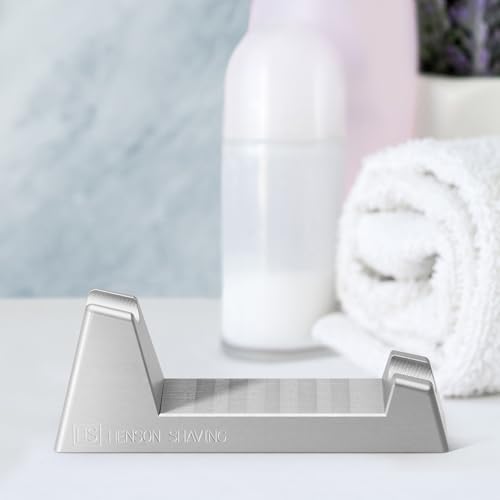 Henson Shaving Machined Aluminum Safety Razor Stand Weighted Non-Slip Base Holder for Optimal Drying Angle - Countertop Storage for Henson Razors