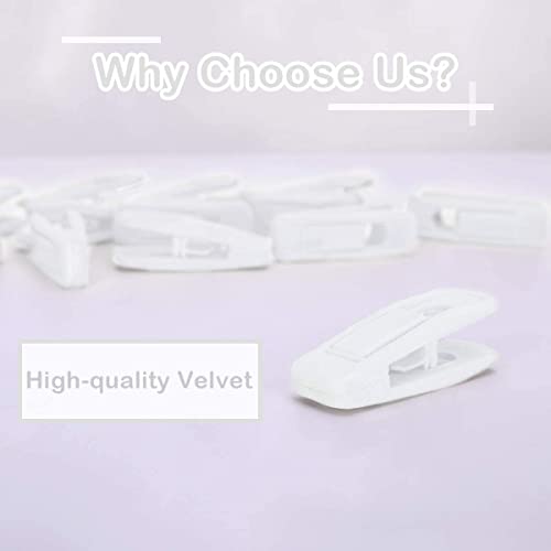 Velvet Hangers Clips, Pants Hangers Velvet Clips(40pc, White) | Strong Finger Clips Perfect for Thin Velvet Hangers
