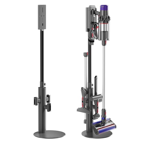 Nukisa Vacuum Stand Compatible with Dyson V15 V12 V11 V10 V8 V7, Metal Storage Holder for Cordless Vacuum & Accessories, The Vacuum Attachment Holder is Retractable Hanging Standing Dock Accessorise