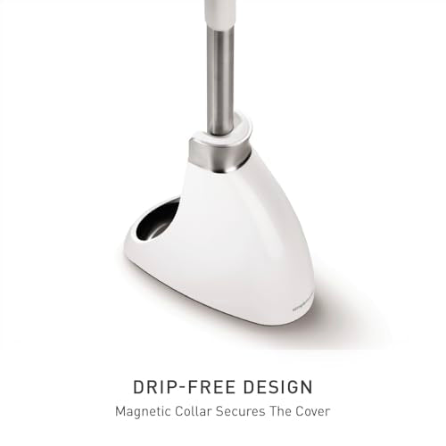 simplehuman Toilet Brush with Caddy, Stainless Steel, White