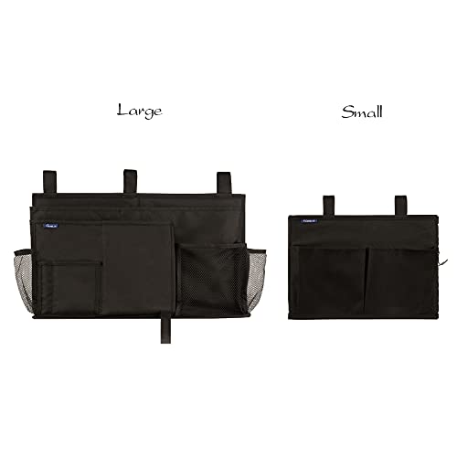Surblue Caddy Hanging Organizer Bedside Storage Bag for Bunk and Hospital Beds, Black, Small