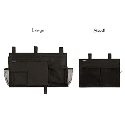 Surblue Caddy Hanging Organizer Bedside Storage Bag for Bunk and Hospital Beds, Black, Small