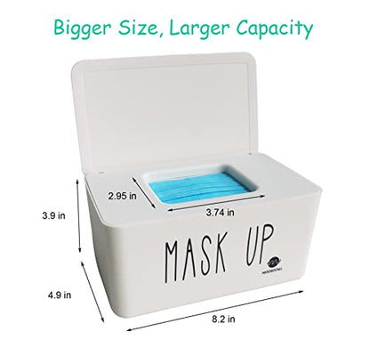 Moorfowl Face Mask Dispenser Mask up Conatainer 8.2" L x 4.9" W x 3.9" H | Mask Container Storage Tabletop Face Covering Organizer Box for Home, Office, Entryways, Schools