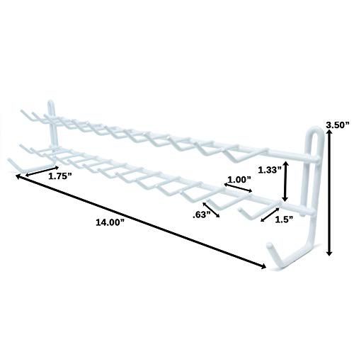 Huji Wall Mount Tie and Belt Rack Organizer, White (2 Pack)
