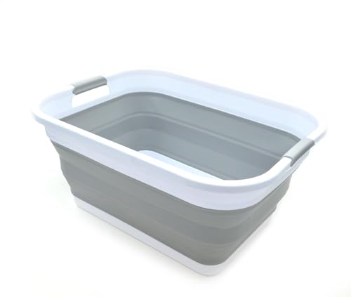 41L (10.8 gallon) Collapsible Plastic Laundry Bask... (Grey | TPE & PP)