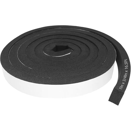 Self Adhesive Foam Weather Stripping, 1"x 3/4"x16.... (Black)