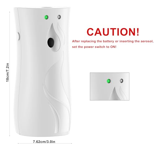 Automatic Air Freshener Spray Dispenser with Remote Control 2-Pack, White | Multiple Time Settings Wall Mounted/Free Standing for Commercial and Home Use in Bathrooms, Offices, Living Rooms, etc