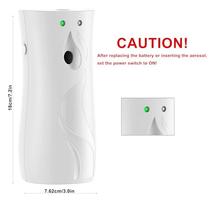 Automatic Air Freshener Spray Dispenser with Remote Control 2-Pack, White | Multiple Time Settings Wall Mounted/Free Standing for Commercial and Home Use in Bathrooms, Offices, Living Rooms, etc