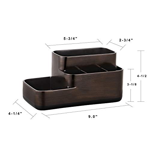Bathroom Organizer Toothbrush Holders - Electric Toothbrush and Toothpaste Holder for Bathrooms - Tooth Brushing Holder Bathroom Sink Organizers Countertop Storage, Oil Rubbed Bronze