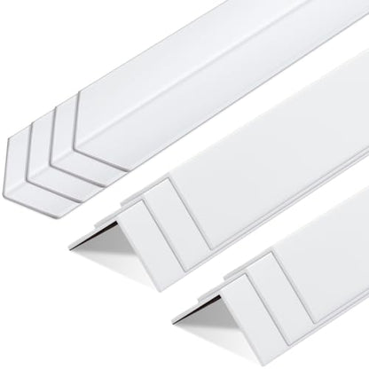 10 Pcs Wall Corner Protector Guards, Vinyl 1-1/8 x 48 Inches Corner Trim Molding, Avoid Scratching Scuffs, Ease Install and Cleaning for Door Tables Countertop Furniture Cabinet Protection