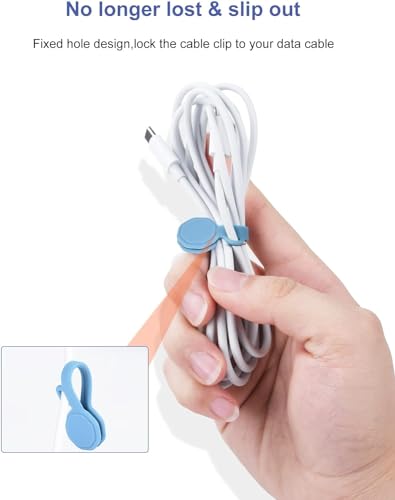 12 PCS Silicone Magnetic Cable Ties, Reusable cord Organizer clips | magnet cord holder for phone charging, compatible with USB/lightning cables, bookmarks, whiteboard magnets, fridge magnets