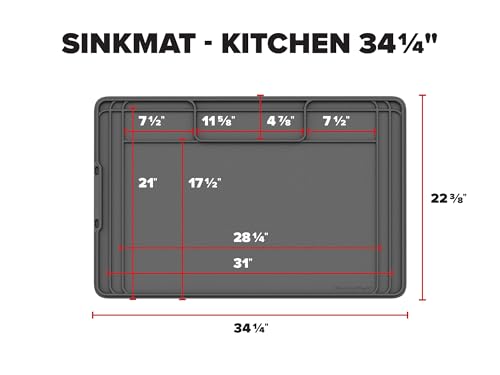 WeatherTech SinkMat – Waterproof Under Sink Liner Mat for Kitchen Bathroom – 34” x 22” Inches - Durable, Flexible Tray – Home undersink Organizer Must Haves, Tan