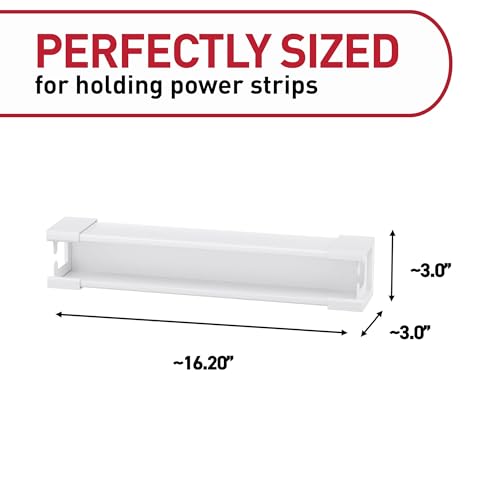 Command Power Strip Holder, 1 Unit, 8 Large Strips | Power Strip Holder, Cable Management Under Desk For Office, TV, And Gaming, No Damage Adhesive Cord Organizer