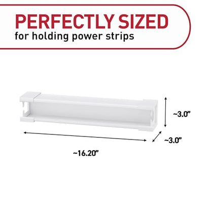 Command Power Strip Holder, 1 Unit, 8 Large Strips | Power Strip Holder, Cable Management Under Desk For Office, TV, And Gaming, No Damage Adhesive Cord Organizer